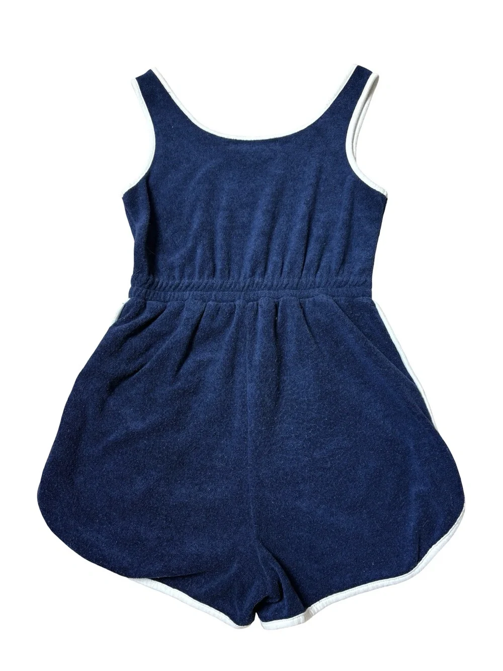 Trixxi Girl Navy Terry Cloth Romper